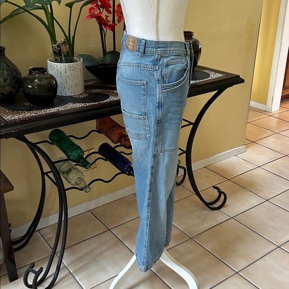 We The Free Piper Mid Rise Blue Wash Crop Wide Leg Relaxed Fit Jeans Size 27 - Picture 10 of 16